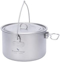 iBasingo 1300ml (44 fl oz) Titanium Bail‑handle Pot Camping Pot Ti2043C by iBasingo