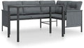 2 Piece Patio Dining Set Anthracite Steel with Cushions by Unknown