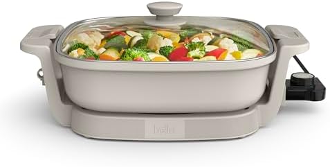 bella Fits-Anywhere™ SAUTE Make & Take Skillet, Non-Toxic, Ceramic, Oatmilk by bella