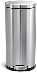 simplehuman Round Step Can, 30L / 8 Gallon Kitchen Trash Can, Iconic Round Shape, 150,000-Step Pedal, Lid Shox® Silent Close, Removable Inner Bucket, Brushed Stainless Steel by Unknown