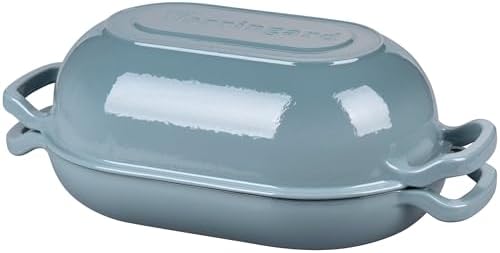 VORRINGARD Enameled Cast Iron Sourdough Bread Oven, Dutch Oven, Loaf Cast Iron Bread Pan for Homemade Bread Baking, Meatloaf Pan with Lid, 5QT, Sea Salt - Image 7