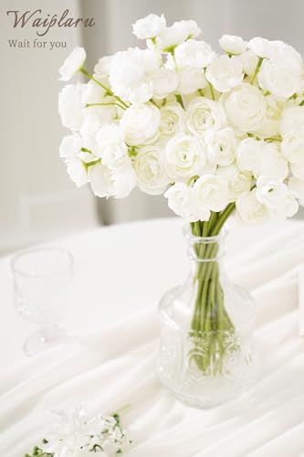 Fake Flowers Faux Flower Artificial Ranunculus Flowers White Peonies - Image 2