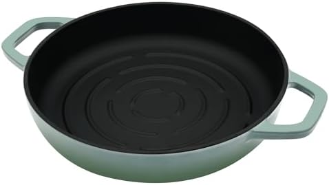 Flavehc Bread Oven Cast Iron Bread Dutch Oven with Cloche Lid for Bread Baking Green Enameled Cast Iron Bread Oven with Dome Lid for Sourdough, 9.8 Inches - Image 4