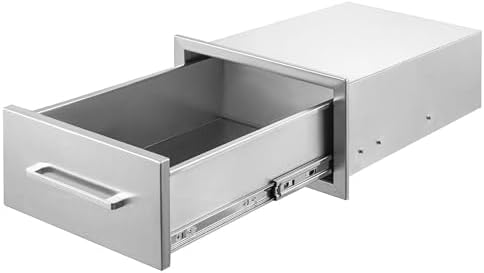 Outdoor Kitchen Drawers Stainless Steel, Flush Mount BBQ Island Built-in Drawer Weatherproof for Outdoor Kitchen Island and Grill Station (14W8.5H23D) - Image 6