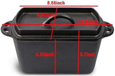 Voulosimi Cast Iron Loaf Oven Pan - 4.33"x4.92"x8.66" Durable Loaf Pans Rectangular Baking Pan for home baking (Bread Pan, 2 QT) - Image 2