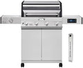 Monument Grills Denali Series, Denali 405 4-Burner Liquid Propane Gas Smart BBQ Grill Stainless Steel with Smoke Box(2 items) by MonumentGrills