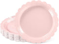 NatNarr 30 Pcs Pink Paper Plates, 7" Scalloped Pink Cake Appetizer Plates by NatNarr