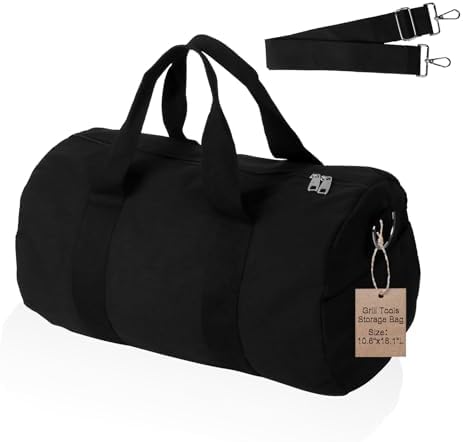Grill Tool Storage, BBQ Tools Organizer - 18'' Lightweight Waterproof Storage Bag, Folding Design, with Inner Pockets & Shoulder Strap, for Camping, Tailgates, Outdoor BBQ Parties by Unknown