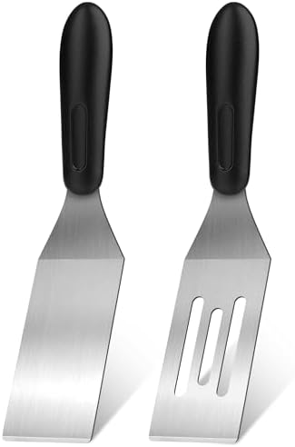 Stainless Steel Mini Spatula (2PC),Small Turners for Cake Brownies Pancakes by AmyFei