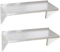 Stainless Steel Shelf 2 Pack 18"x48", Wall Mounted Metal Shelves by SWOTCATER