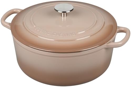 EDGING CASTING Enameled Cast Iron Dutch Oven Pot With Lid, 5.5 Quart, for Bread Baking, Cooking, Mocha - Image 5