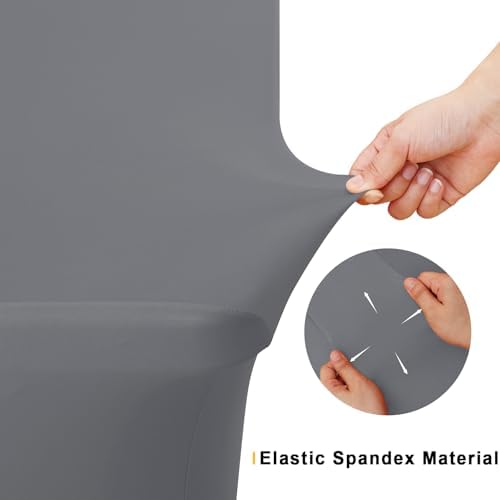 Smiry 2 Pack Spandex Table Cloth 4FT, Elastic Fitted Grey Tablecloth - Image 4