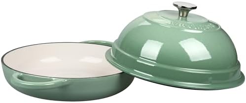 VORRINGARD Cast Iron Enameled Dutch Oven Pot with Lid for Bread Baking, Bread Oven, 6 Quart, Sage Green - Image 4