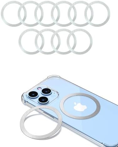 KALAPOP for Magsafe Sticker Magnet - 10 PCS, Ultra-Thin(0.4mm), Compatible with iPhone 17/Air/16/15/14/13/12 Series,mag Safe Charger, for Apple Wallet Magsafe - Silver by KALAPOP