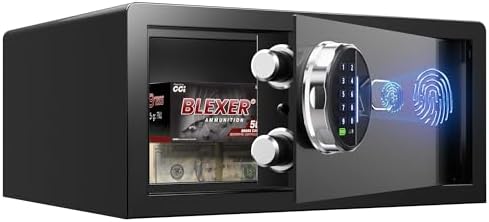 Grimtron 22LB Biometric Dorm Safe with Fingerprint Lock, 3-8 Digit PIN by Grimtron