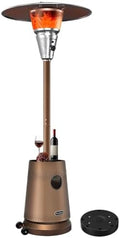 50,000 BTU Patio Heater for Outdoor Use, Portable Propane Patio Heater with Wheels, Stainless Steel Burner for Porch, Deck, Garden, Commercial (Brown) by MarsExplo