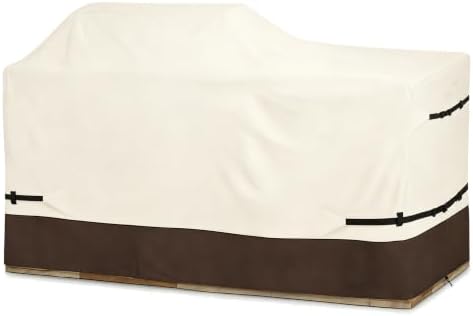 78 Inch Island Grill Cover - 600D Heavy Duty Waterproof All Weather Protection Extra Large Grill Covers,Island with Left/Right Grill Head,Grill Cover for Outdoor Grill, BBQ Cover(Beige&Brown) by Osileyo
