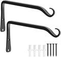 FEED GARDEN 2 Pack 8 Inch Hanging Plant Bracket Wall Hooks Decorative Plant Hangers for Outdoor Hanging Bird Feeders, Wind Chimes, Plant Baskets, Black by FEEDGARDEN
