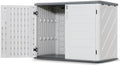 Macrout 50 Cu Ft Outdoor Storage Cabinet, Waterproof Resin Shed SU5462 (Light Gray, Small) by MMACROUT