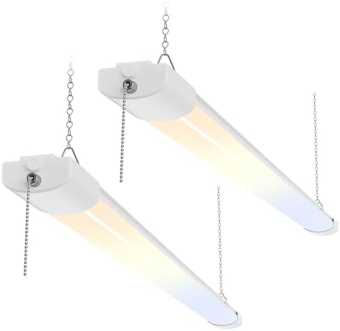 ALUSSO® LED Shop Lights 4FT for Garage, 6000LM Super Bright, Adjustable 2700K-6500K Color Temperature, 120V, Warm to Cool Daylight Linkable Shop Lights for Workshop, 2 Pack by ALUSSO