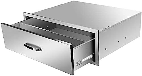 BBQ Outdoor Kitchen Drawers Stainless Steel 3-Drawer BBQ Drawer Enclosed Built-in Drawer Flush Mount for Outdoor Kitchens & BBQ Islands,30Wx23Dx10H - Image 2