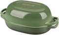 EDGING CASTING Enameled Cast Iron Oval Dutch Oven Pot with Lid, Dutch Oven for Sourdough Bread Baking, Bread Oven, Bread Dutch Oven, Oval Bread Pan, 7qt, Pistachio Green by EDGINGCOOKWARE