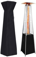 48,000 BTU Propane Patio Heater with Wheels, Quartz Glass Tube Pyramid Design, Includes Cover - Perfect for Parties, Backyard, Garden, Poolside, Commercial & Residential Use (Black) by Anwick