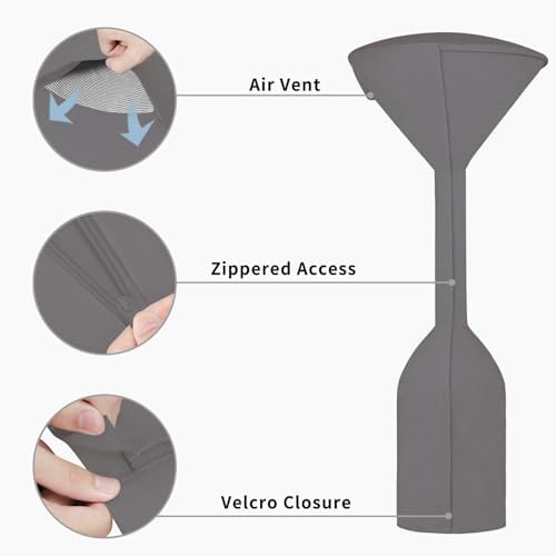 Easy-Going Stand-Up Patio Heater Cover, 95"H x 34"D x 19"B, Grey - Image 5