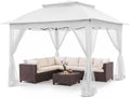 COOS BAY 11x11 Pop Up Gazebo with Netting, Canopy Tent, White by COOSBAY