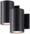 Kichler Cylinders 7" Outdoor Wall Sconce in a Black, 1-Light Exterior Wall Light, Cylinder Fixture, (7" H x 5" W), 9234BK (Pack of 2) by KichlerLighting