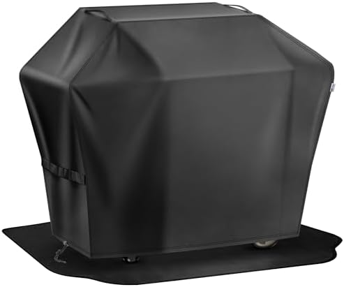 65 inch Grill Cover for Outdoor＆Undergrill Mat, Waterproof UV&Fade Proof by MeppleMakeYourLifeSimple