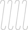 HARFINGTON 4pcs Long S Hooks 12 Inch Extra Long Metal S-Shaped Hanging Hooks High Manganese Steel S Hanger Storage Organizing Tool for Kitchen Garden Bathroom Garage Closet, Silver by HARFINGTON