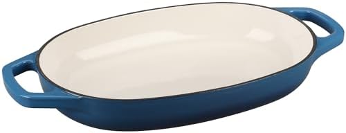 EDGING CASTING Enameled Cast Iron Oval Dutch Oven Pot with Lid, Dutch Oven for Sourdough Bread Baking, Bread Oven, Bread Dutch Oven, Oval Bread Pan, 5qt, Lake Blue - Image 5