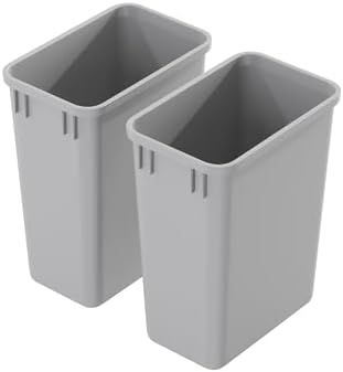 Dowell 2 Pack 35Qt Wastebasket Trash Container, 9Gal, Plastic, Stackable, for Kitchen/Bathroom/Office, H18 - Grey (2Pack, 35 QT) - Image 2