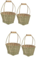 BESPORTBLE 4pcs Woven Storage Basket Handle Picnic Fruit Collection Baskets Rustic Home Decor for Outdoor Activities and Kitchen Organization by BESPORTBLE