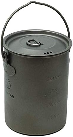 Valtcan 900ml Titanium Pot Boil Cook & Drink From One Pot, 134g Ultralight, Thicker Gauge Grade 1 Ti, Aligned Bail Handle, Lid with Steam Holes, Campfire & Stove, Mesh Bag - Image 3