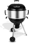 NutriChef Portable Outdoor Charcoal BBQ Grill, Barbecue Grills, Perfect for Picnic, Backyard, Patio, Camping, Offset Smoker with Cover by NutriChef%E2%84%A2Kitchen
