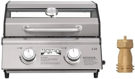 Monument Grills Clearview® 2-Burner Tabletop Propane Gas Grill with 1 Pound Tank Adapter(2 items) by MonumentGrills