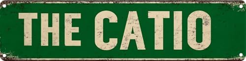 The Catio Metal Sign 4x16in Funny Cat Patio Plaque for Garden House Indoor Wall Nursery Home Decor Gift by Unknown