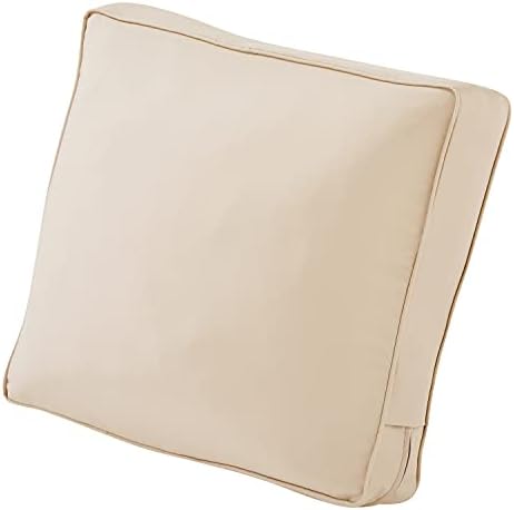 Classic Accessories Montlake FadeSafe Patio Lounge Chair/LoveSeat Back Cushion, 25 x 18 x 4 Inch, Antique Beige, Patio Furniture Cushions by ClassicAccessories