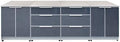 Blue Sky Outdoor Living 4-Piece Modular Outdoor Kitchen Combo Set - Weather-Resistant Stainless Steel and Tempered Glass - Includes 2 3-Drawer Cabinets, 2 2-Door Cabinets, and 4 Stainless Countertops by BlueSkyOutdoorLiving