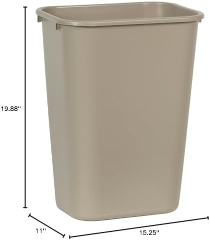 Rubbermaid Commercial Products Wastebasket, Beige, 10.25-Gallon - Image 3