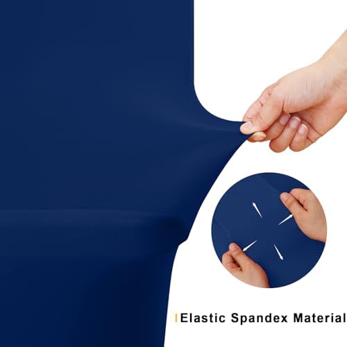 Smiry 2 Pack Spandex Table Cloth 5FT, Elastic Fitted Navy Tablecloth - Image 5