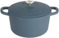 Crock-Pot Artisan 7-Quart Round European Enameled Cast Iron Dutch Oven – Matte Navy Blue, Durable Oven Safe Cookware by Crock-PotBrand