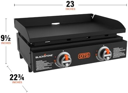 Blackstone OTG Tabletop Griddle, Dual Zone, Piezo Ignition, Black, 22 Inch - Image 5
