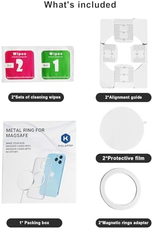 Magnetic Adapter Rings,Compatible with Kindle Pop Socket Magnetic,for Magsafe Accessories & Wireless Charging for iPhone 17/Air/16/15/14/13/12 Mini Plus Pro Max/Pixel 8/ S24 Ultra/ S23 - Image 7
