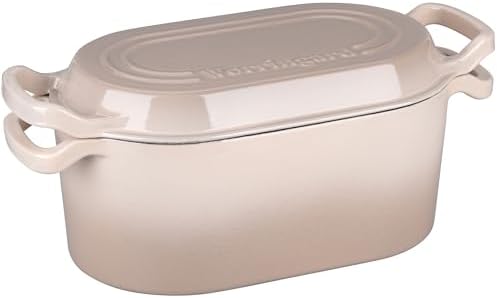 VORRINGARD Oval Dutch Oven Pot with Lid, Enamel Coating Cast Iron Bread Pans for Homemade Sourdough Bread Baking, Cooking, 4 Quart, Latte - Image 4