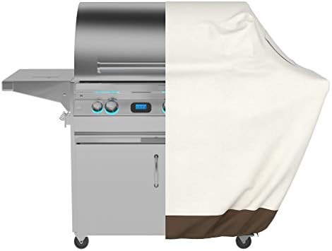 Amazon Basics Gas Grill Barbecue Cover, Weather Resistant, Anti-UV Protection with Secure Straps, Waterproof, 60 inch, Medium for Outdoor Grills, Beige - Image 4