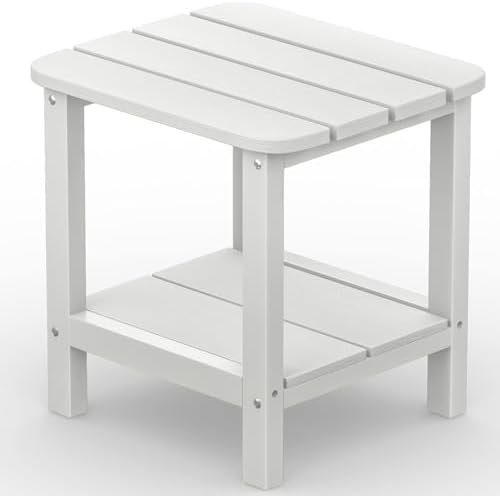 SERWALL Double Adirondack Side Table End Table- White by SERWALL