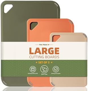 THETCHRY Plastic Cutting Board Set, Cutting Boards for Kitchen BPA Free by Thetchry